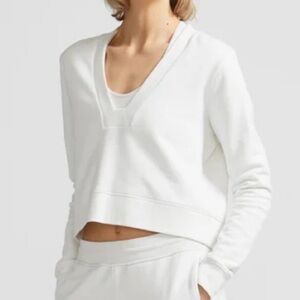 Lucas Hugh Women’s 100% Cotton Carbon Cropped Sweatshirt Pullover Designer XS
